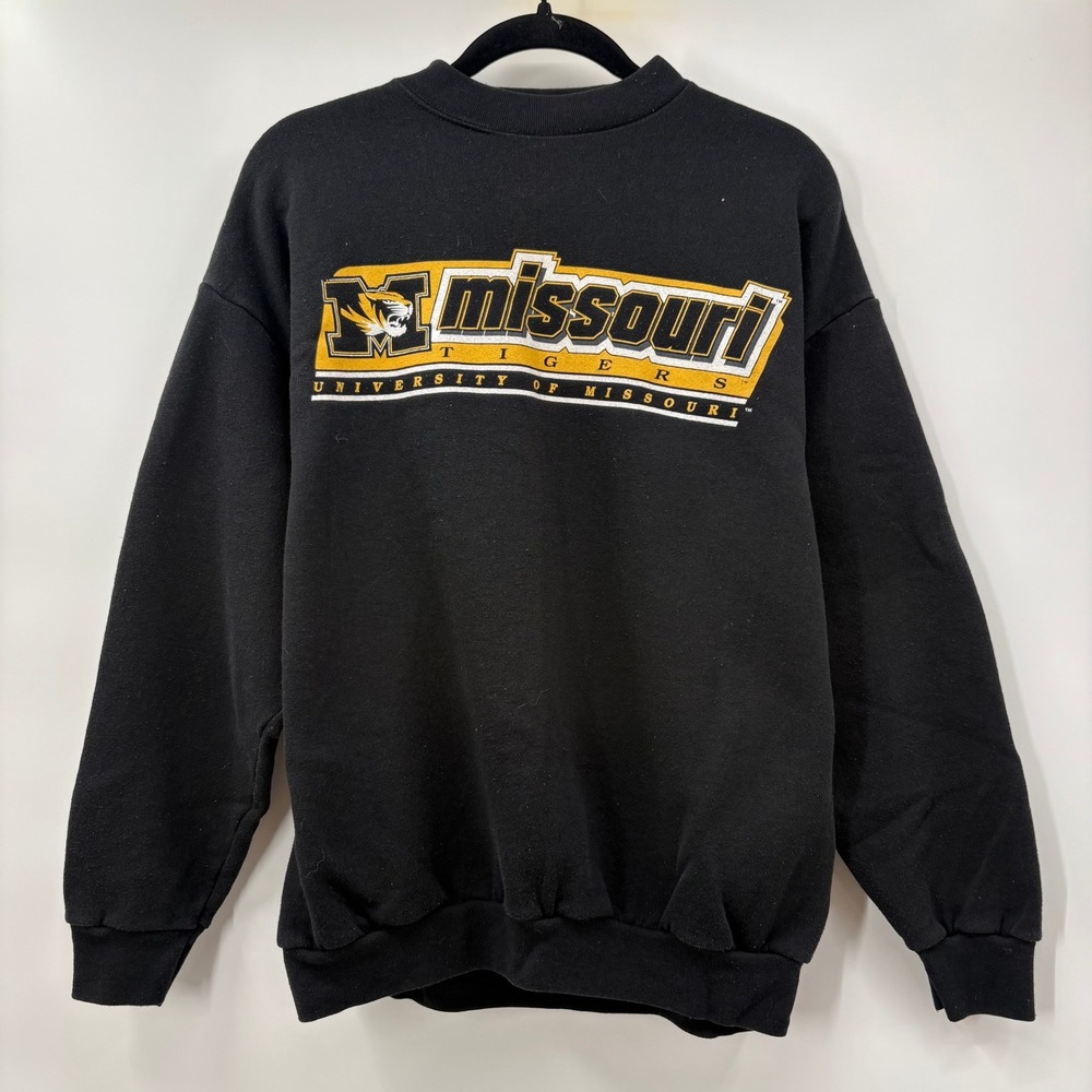 Logo Athletic Mens Size Large Missouri Tigers Crewneck Sweatshirt Black Graphic